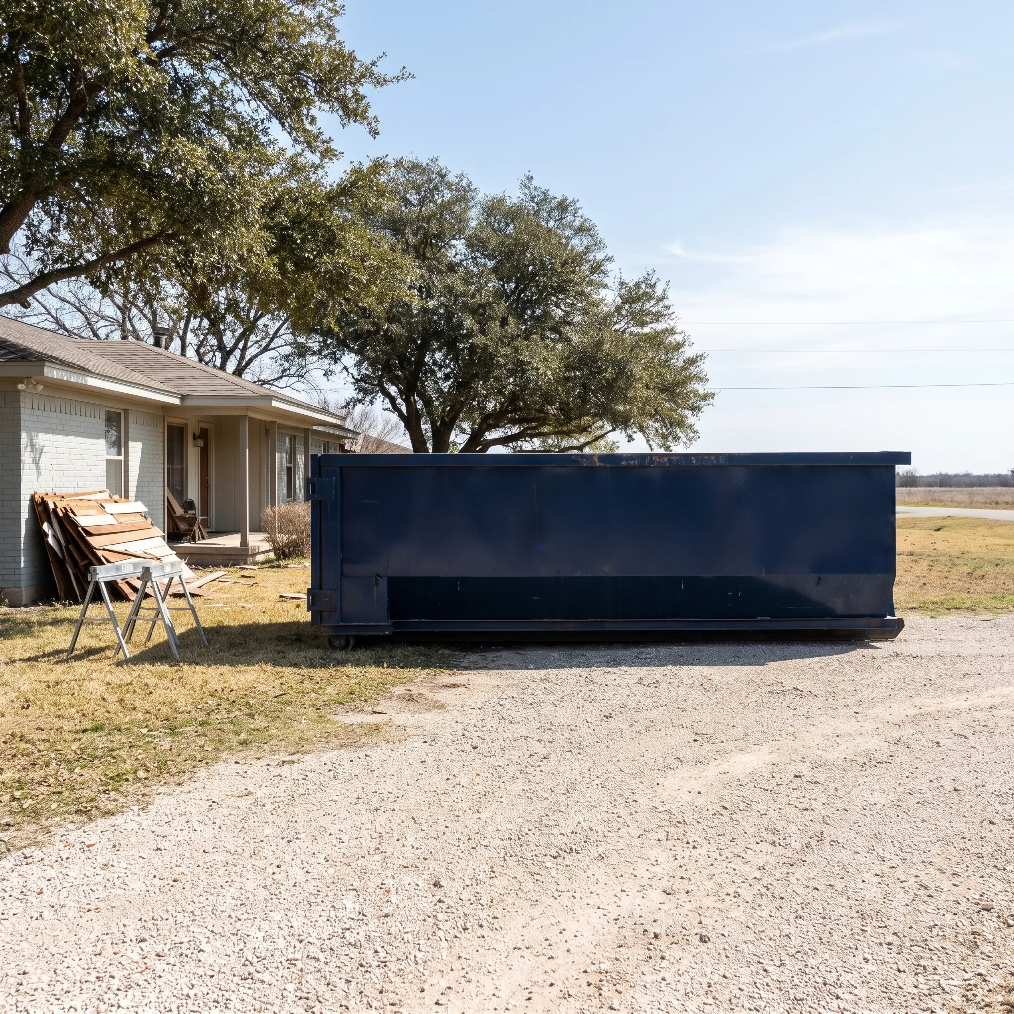 Dumpster on a Collin County, TX job site